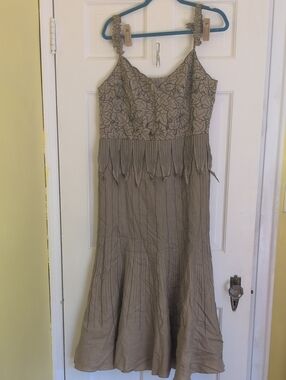 J Song Vintage Embroidered Linen Fairy Dress